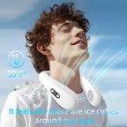 Portable Neck Fan with Cooling Plate, 5200mAh Battery, Bladeless