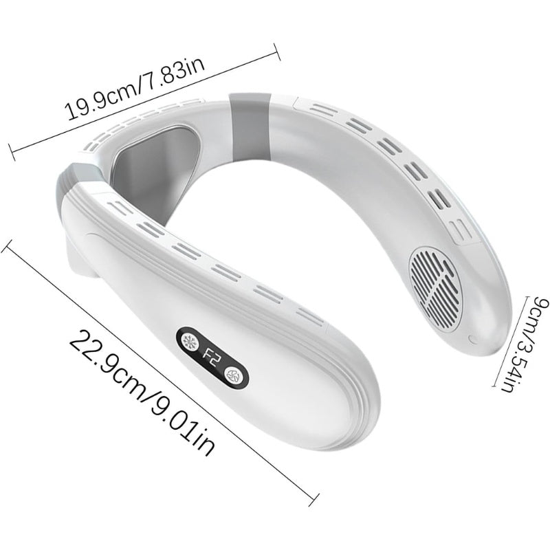 Portable Neck Fan with Cooling Plate, 5200mAh Battery, Bladeless