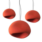 Wabi-sabi organic chandelier combination shown lit warmly