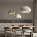 Wabi-sabi organic chandelier rendered showing its full silhouette