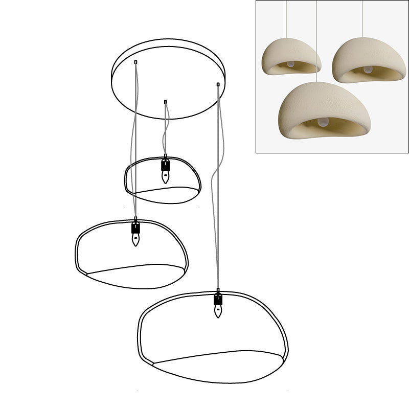 Wabi-sabi organic chandelier shown in a styled interior