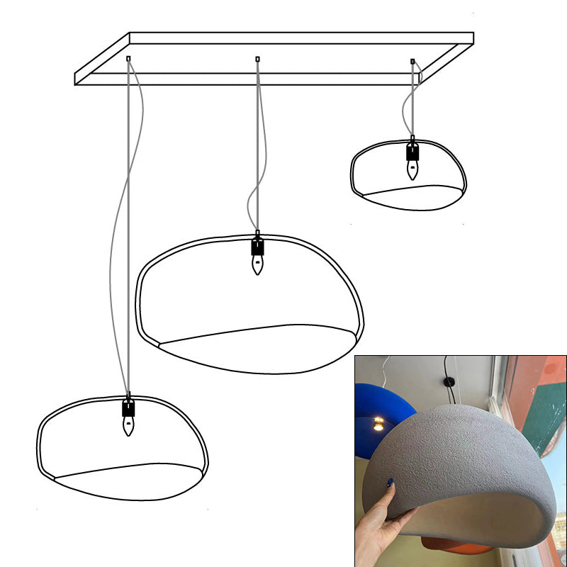 Wabi-sabi organic chandelier with cascading organic forms