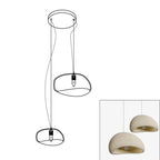 Wabi-sabi organic chandelier combination in a calm interior