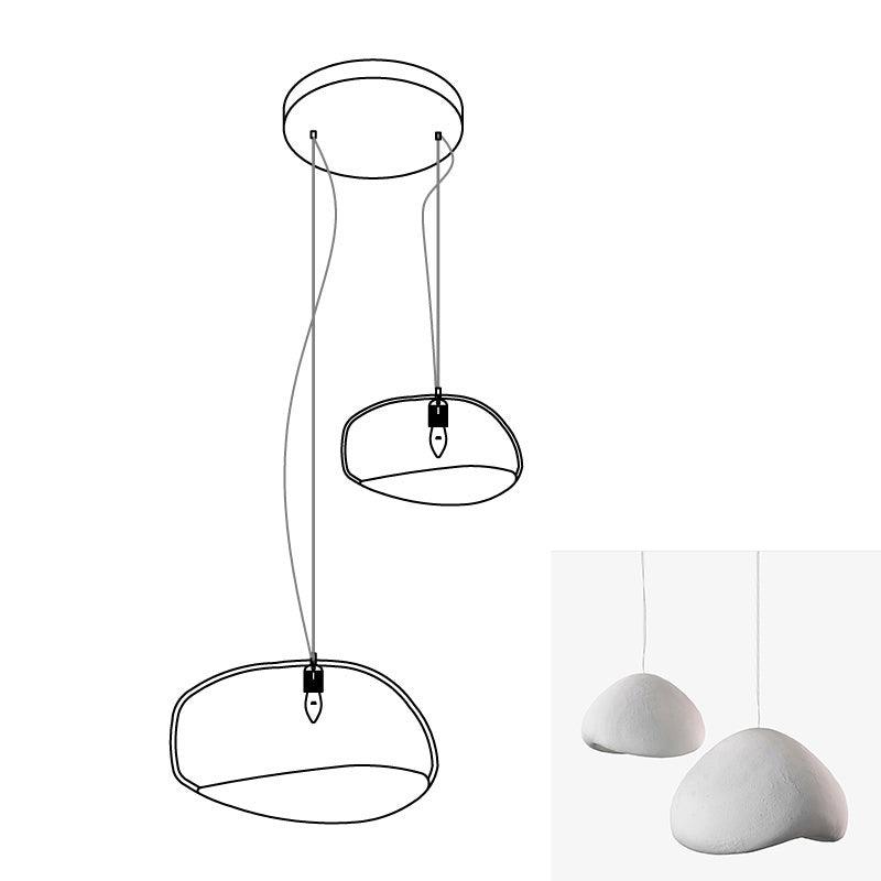 Wabi-sabi organic chandelier with layered organic shades