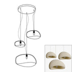 Wabi-sabi organic chandelier combination glowing in a large room
