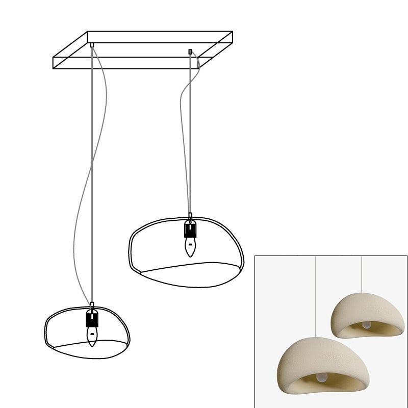 Wabi-sabi organic chandelier with cascading organic forms