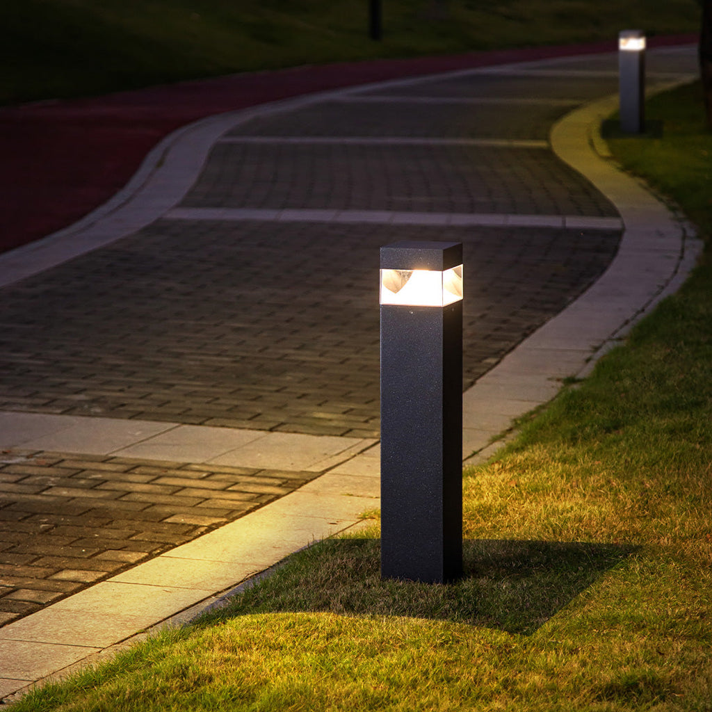 80cm Black Aluminum Lawn Bollard Light, OSRAM LED Nordic Design