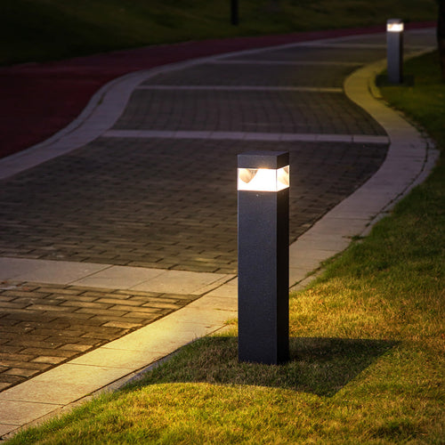 80 cm sort aluminium græsplæne pullertlys, OSRAM LED nordisk design