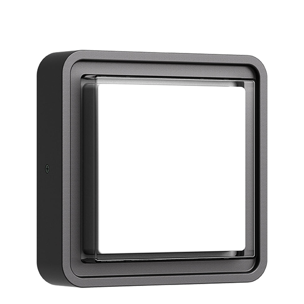 Arandela Exterior Quadrada em Alumínio Preto, LED Branco Quente 12W