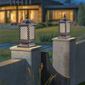 Die-Cast Aluminum Pillar Light, Lantern Shade With 3-Step LED