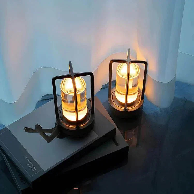 Dæmpbar krystalaccentlampe til borde, touch-kontrol LED med USB-port