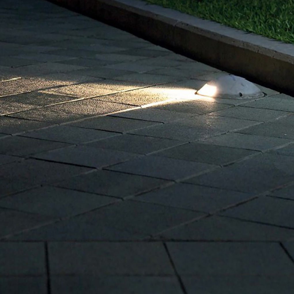 Runde LED-udendørs trinlys, indbyggede i aluminium og glas