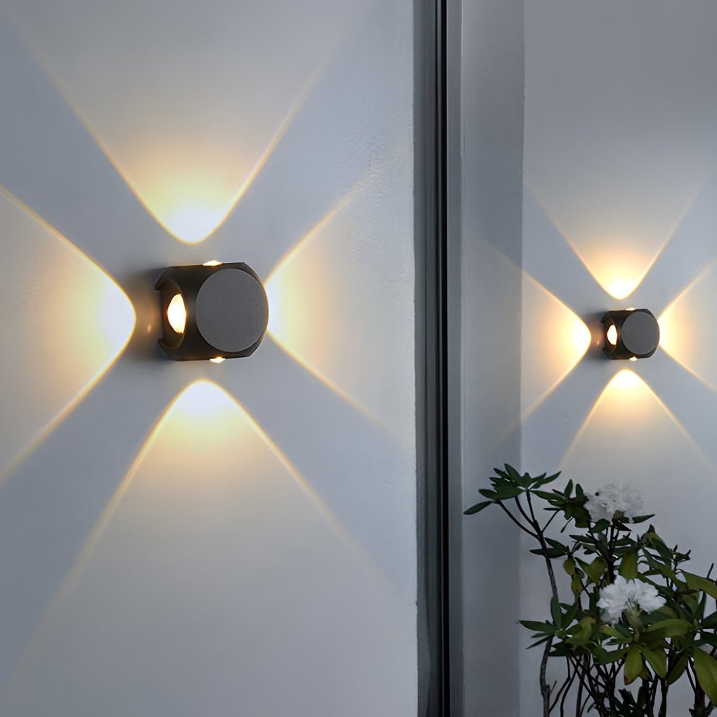 To-hodet eller fire-hodet aluminium utendørs vegglampe, IP65-klassifisert