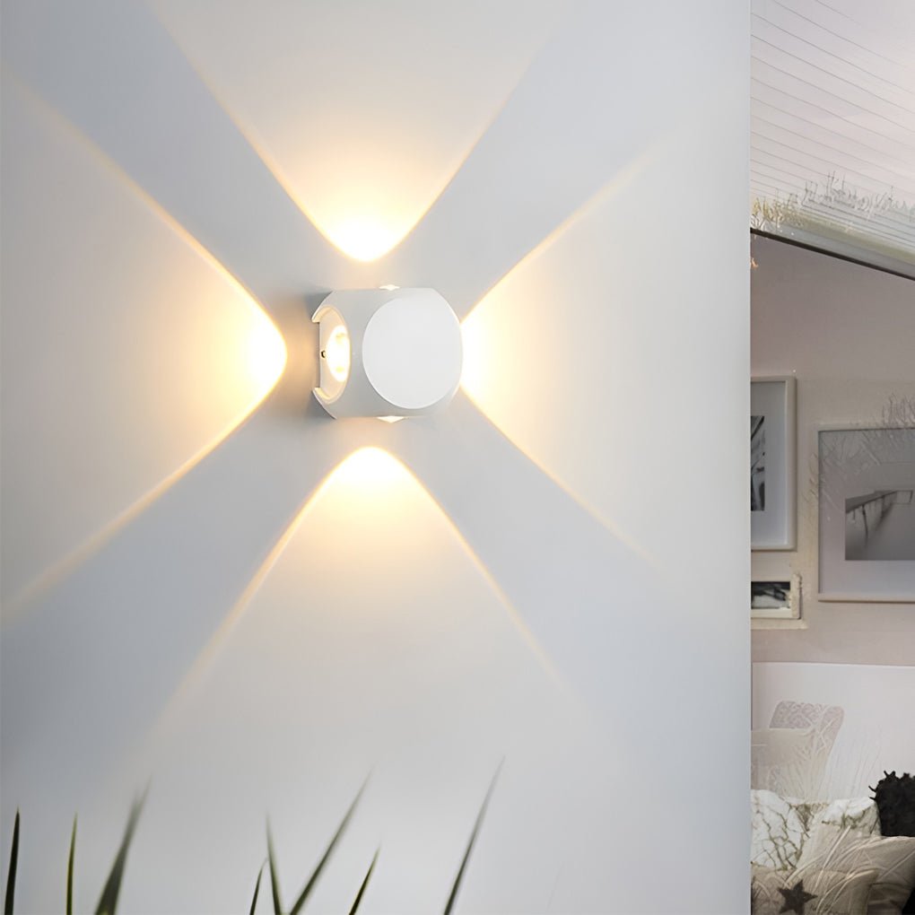 To-hodet eller fire-hodet aluminium utendørs vegglampe, IP65-klassifisert