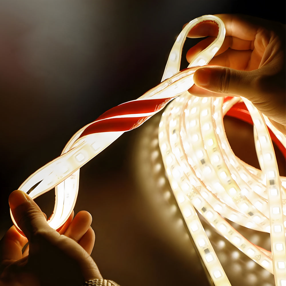 Plas Solar-Powered LED Strip Light, Warm White Silicone Rope