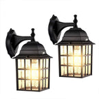 Aluminum Outdoor Wall Light With Clear Glass Shade, Abail Dusk-To-Dawn Sensor