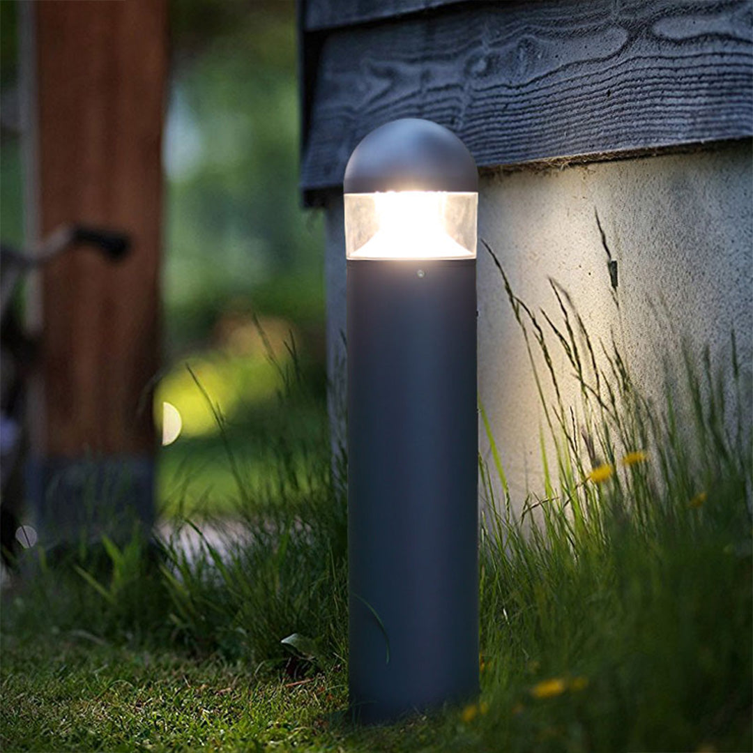 Sherard Sand-Gray Aluminum Bollard Path Light, Nordic Outdoor Lamp