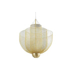 Layered wire pendant light shown lit from below