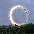 Outdoor Wall Light, Circular Moon Design In Stainless Steel