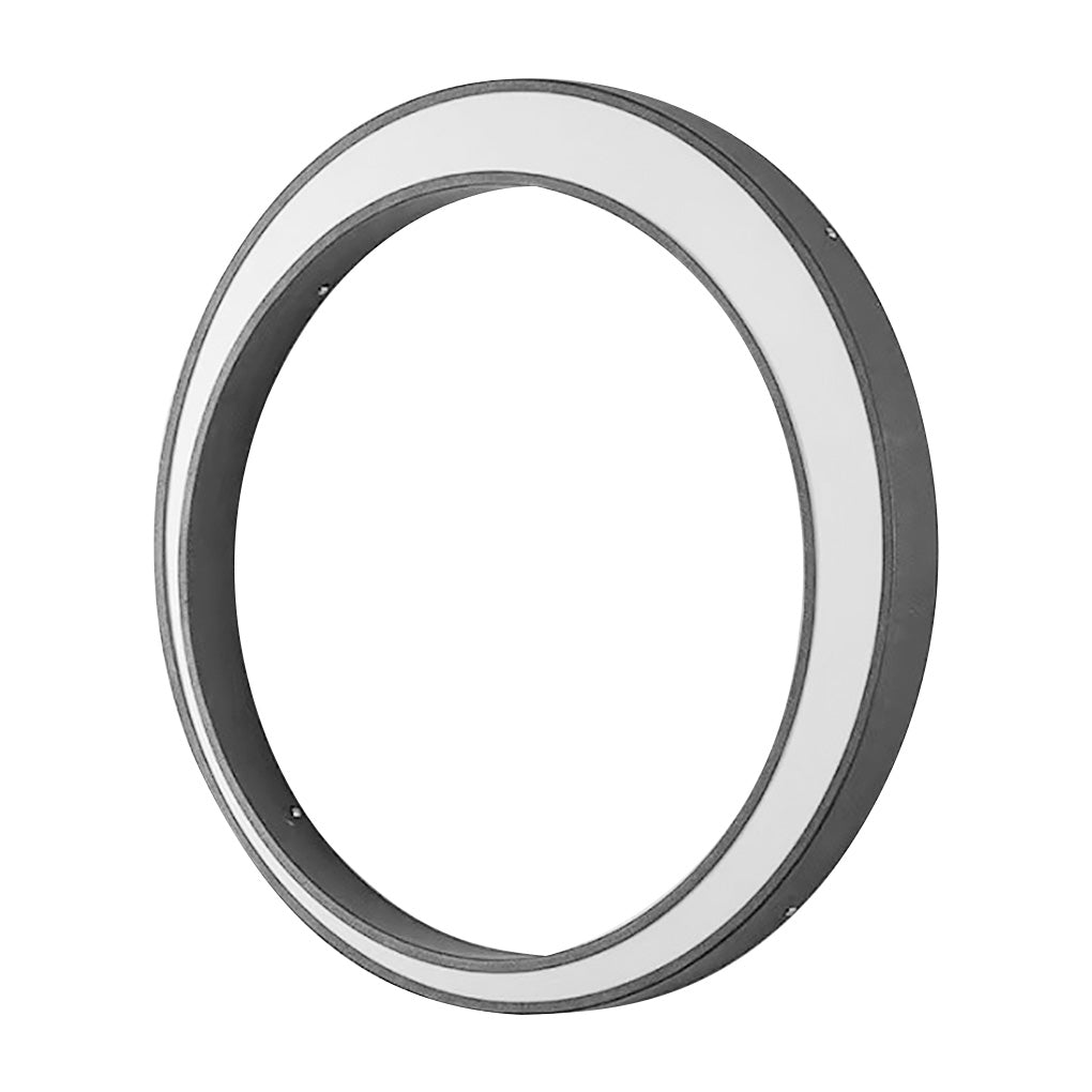 Outdoor Wall Light, Circular Moon Design In Stainless Steel