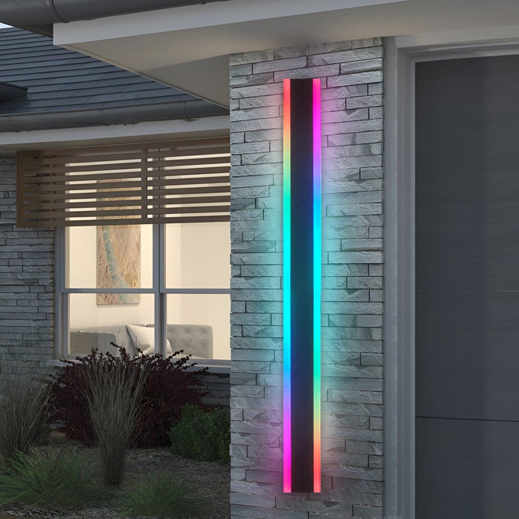 United lineært LED-udendørs væglampe, 60–240 cm, dæmpbar RGB og varm hvid