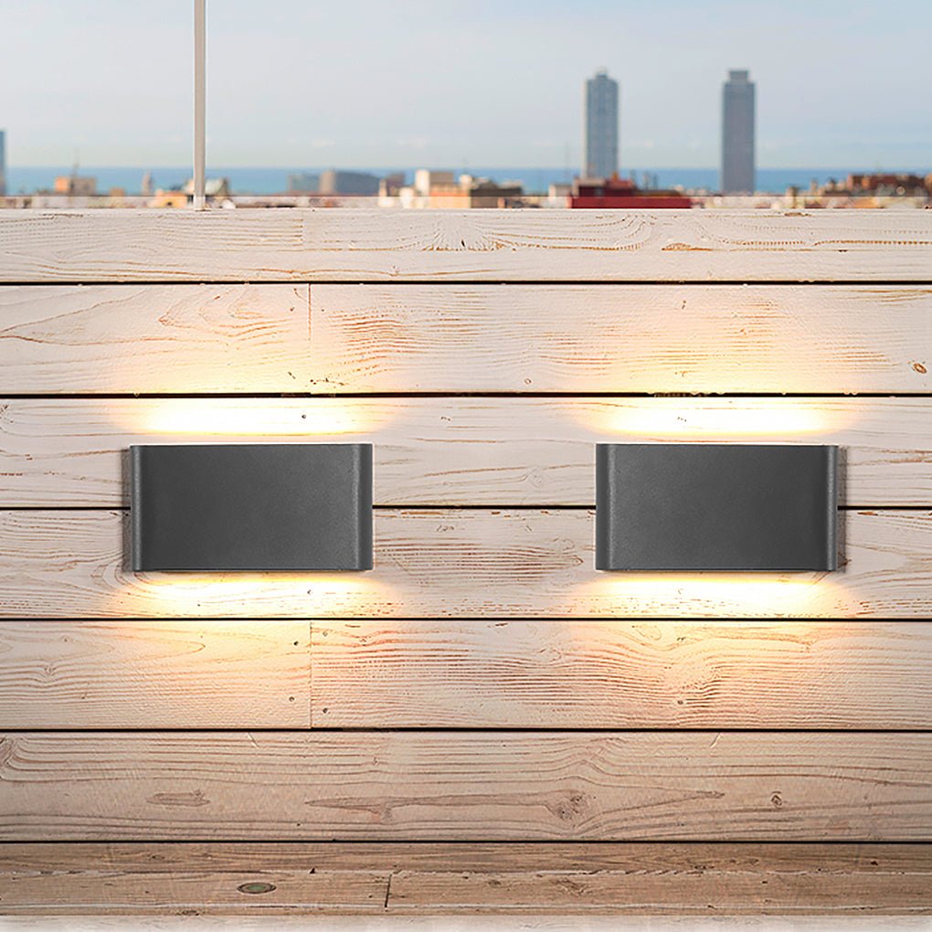 Luz de Parede para Alpendre de Perfil Baixo com Feixes LED para Cima e para Baixo, Abajur de Vidro Transparente