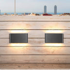 Luz de Parede para Alpendre de Perfil Baixo com Feixes LED para Cima e para Baixo, Abajur de Vidro Transparente