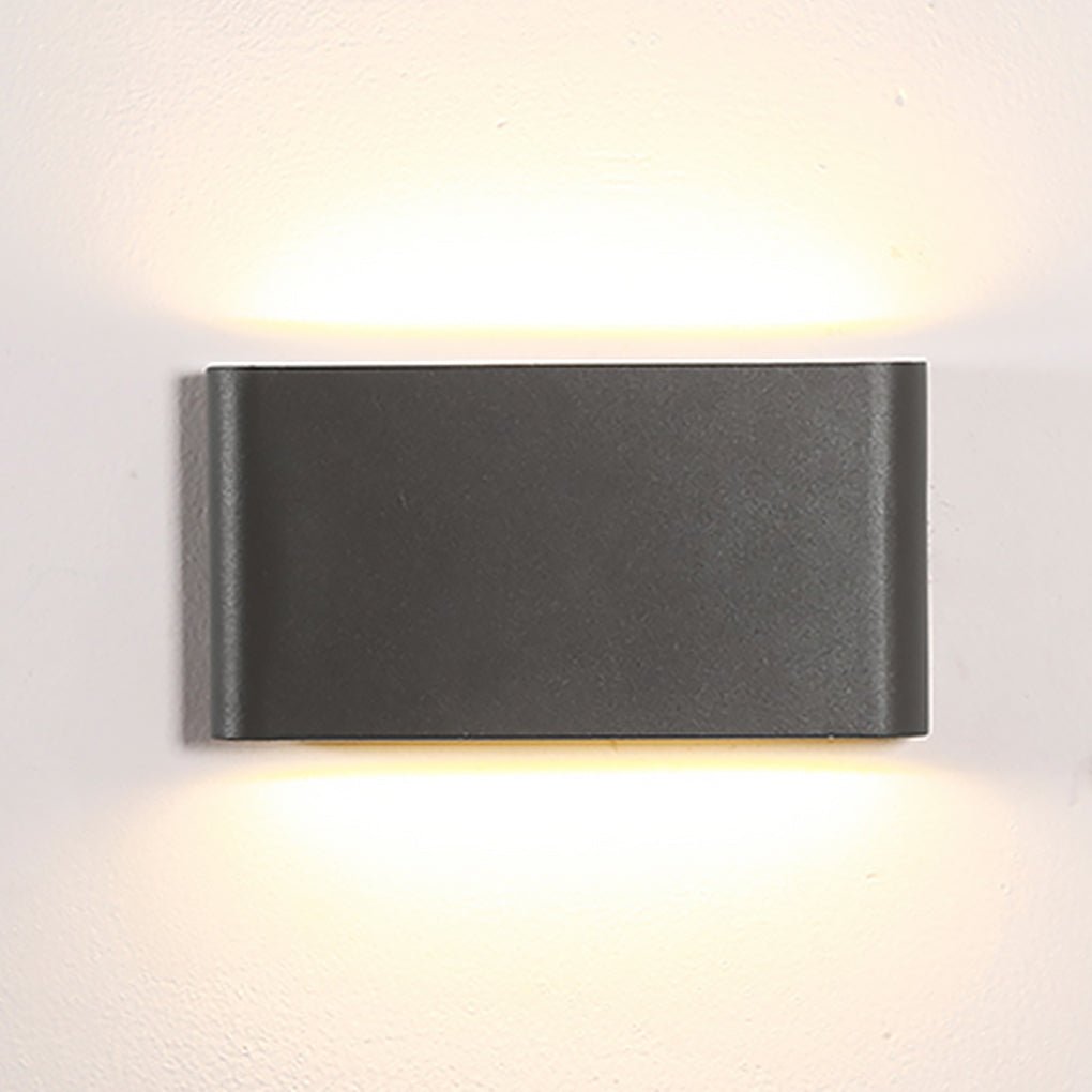 Luz de Parede para Alpendre de Perfil Baixo com Feixes LED para Cima e para Baixo, Abajur de Vidro Transparente