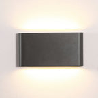 Luz de Parede para Alpendre de Perfil Baixo com Feixes LED para Cima e para Baixo, Abajur de Vidro Transparente