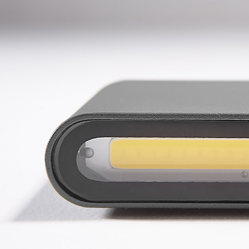 Luz de Parede para Alpendre de Perfil Baixo com Feixes LED para Cima e para Baixo, Abajur de Vidro Transparente