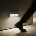 Morga Square Recessed Outdoor Step Light, Black Aluminum Finish