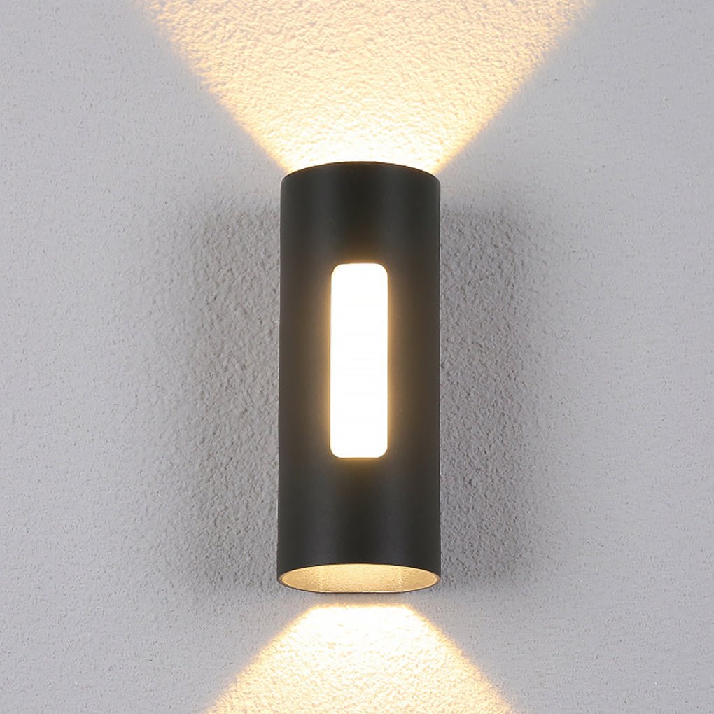 Utendørs vegglampe, minimalistisk aluminiumsdesign med varm LED-glød