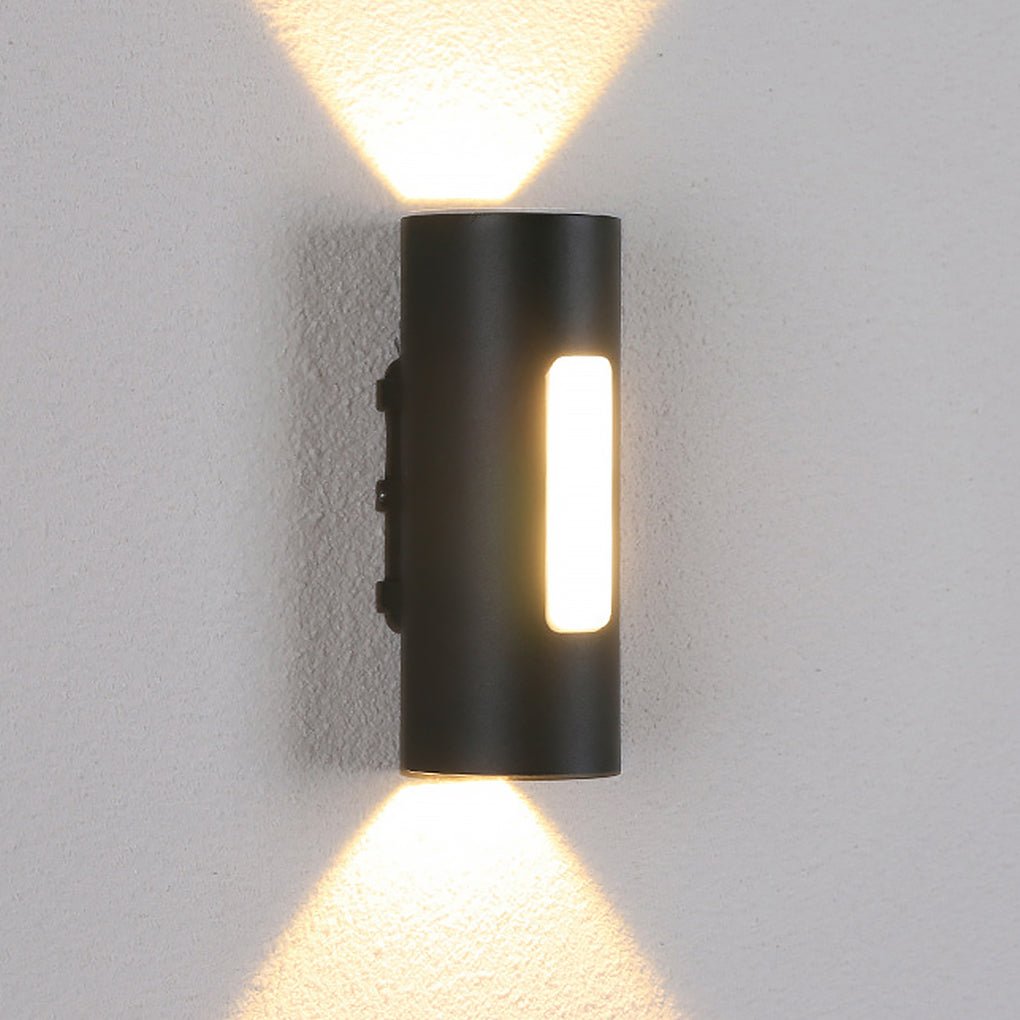 Utendørs vegglampe, minimalistisk aluminiumsdesign med varm LED-glød