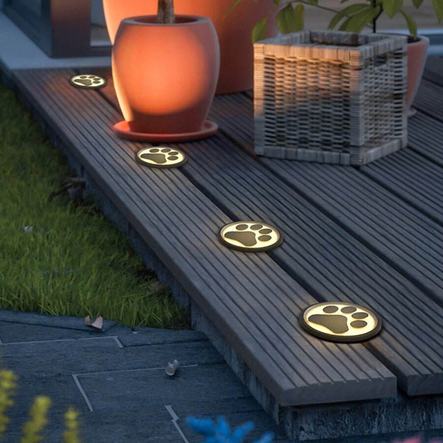 Innfelte dekklamper, runde LED-linser med kattepote for hager og terrasser