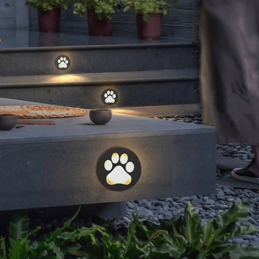Innfelte dekklamper, runde LED-linser med kattepote for hager og terrasser