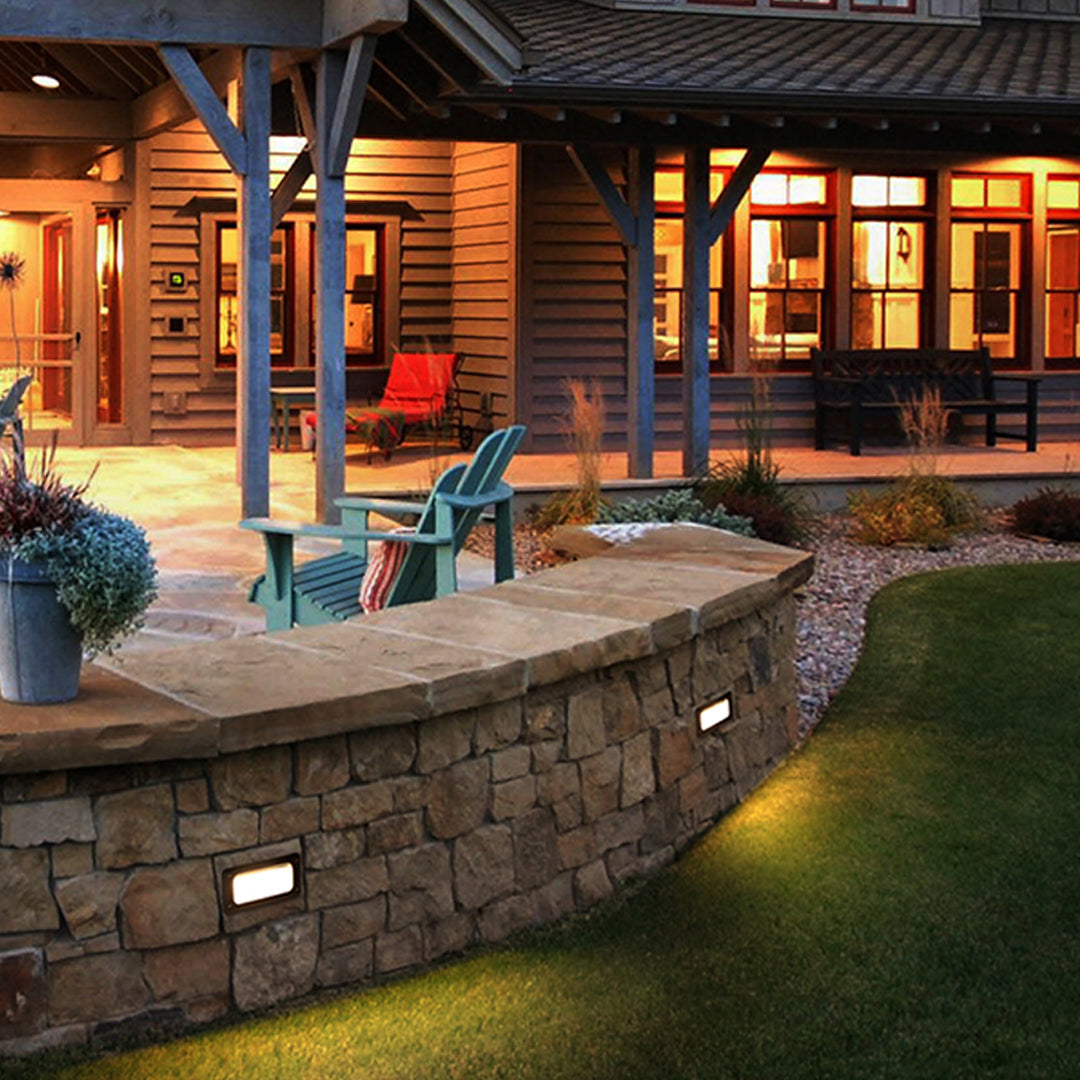 Klassiske LED-udendørs trinlys, sandgråt aluminium, IP65
