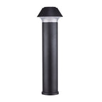 Matte Black Aluminum Bollard Light, Dome-Top Modern Garden Lamp