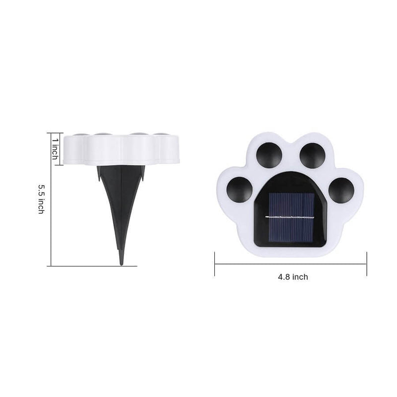 Dimension drawing in inches: 4.8 inch paw width, 1 inch depth and 5.5 inch height with the spike fitted.