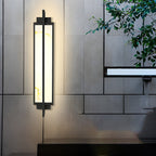 Applique murale extérieure finition marbre, lumière LED Gifed en noir mat