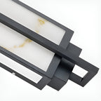 Applique murale extérieure finition marbre, lumière LED Gifed en noir mat