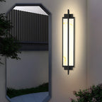 Applique murale extérieure finition marbre, lumière LED Gifed en noir mat
