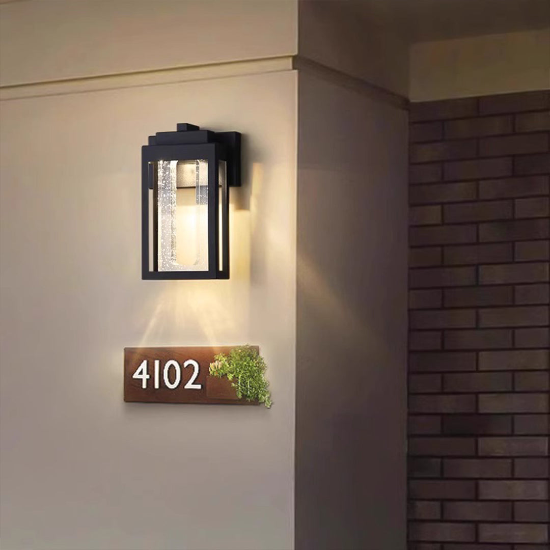 Crystal-Shade aluminium udendørs væglampe, varm hvid LED