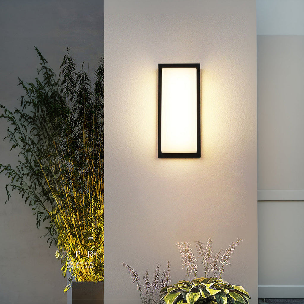 Applique murale extérieure rectangulaire, aluminium moulé sous pression Heather avec LED