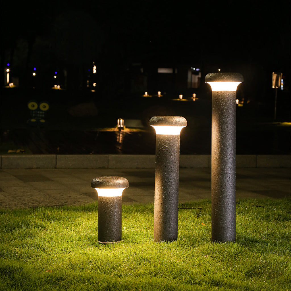 Kuppelformet LED-pollarlys i støpt aluminium for hageganger