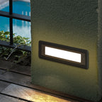 Recessed Aluminum Step Light With Stainless Steel Cover, Warm LED Glow