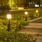 Solar LED Bollard Light With Motion Sensor, 3-Step Warm White
