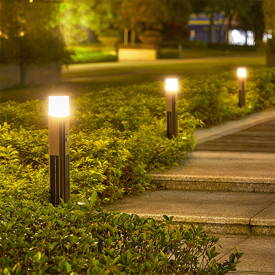 Solar LED Bollard Light With Motion Sensor, 3-Step Warm White