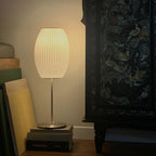 Faux silk bubble table lamp shown against a clean neutral backdrop
