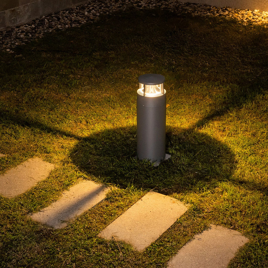 Luz de Caminho em Alumínio Cinza Areia, Balizador LED em Duas Alturas