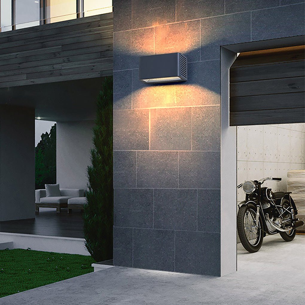 Nordic Rectangle LED Outdoor Wall Light With Side Groove Detail